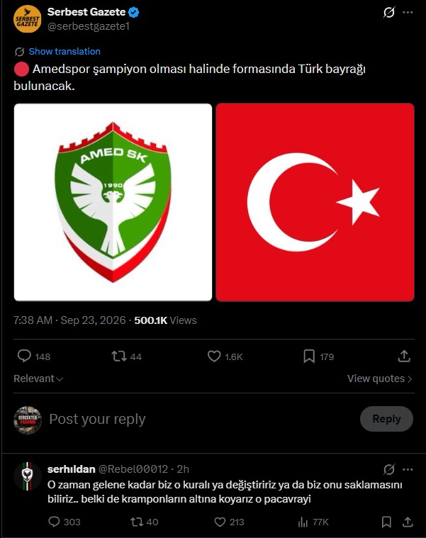 GercekYasandi's tweet photo. Gerçekten Yaşandı.!

Bir Amedspor taraftarı Türk bayrağına alenen hakaret etti.  @EmniyetGM 

#Amedspor #Türkbayrağı #futbol #GerçektenYaşandı https://t.co/b135dA7J4j
