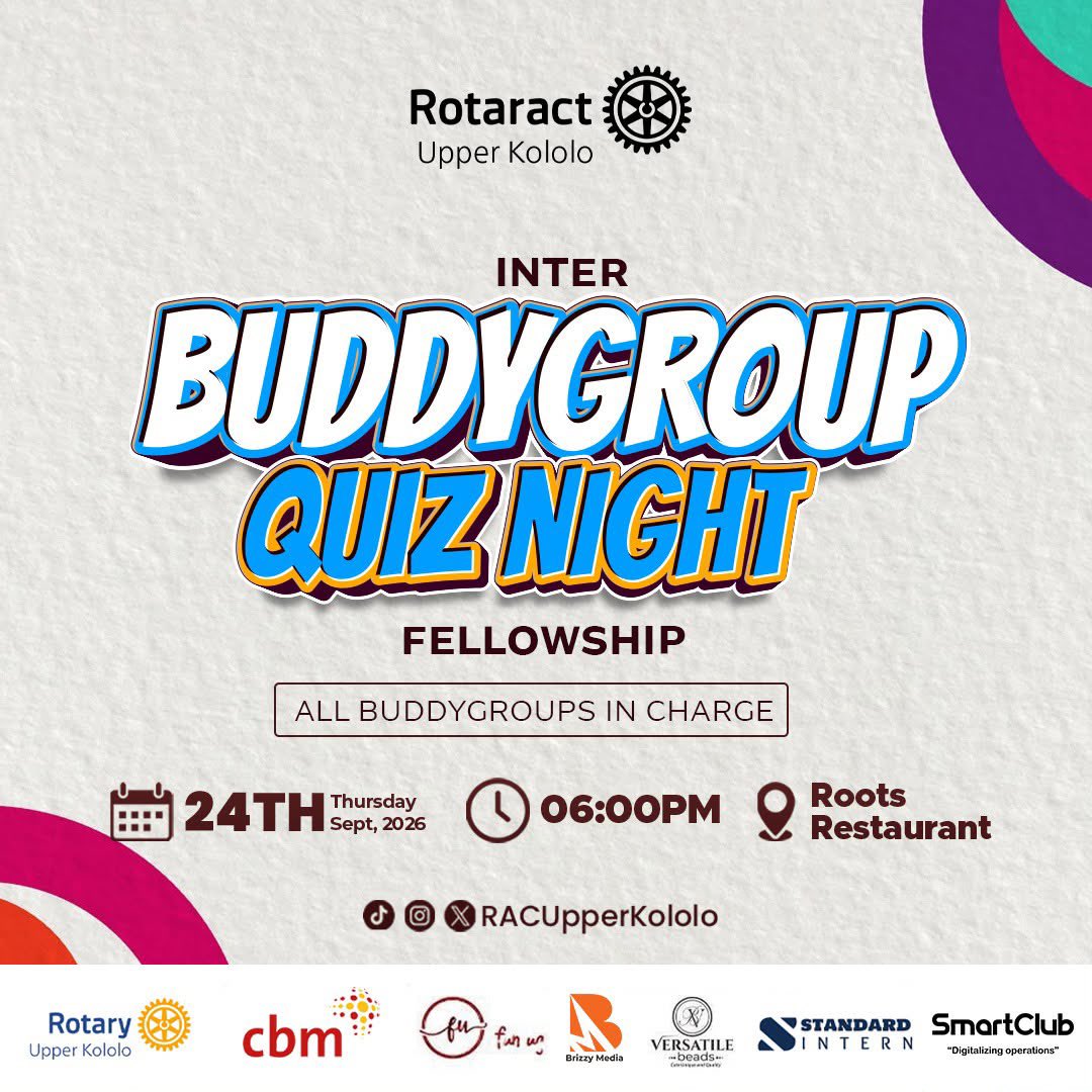RACUpperKololo's tweet photo. THURSDAY JUST GOT A LITTLE MORE FUN🤗✨

Get ready to think, laugh, compete & connect👀🔥
A fun brain test, a little friendly competition, and plenty of laughs along the way!

Think you’re the smart one? Come prove it🏆

📍 Roots Restaurant, Nakasero
🕡 6:30 PM
📅 Thursday, 24th September 

#UKSquad #RACUK
