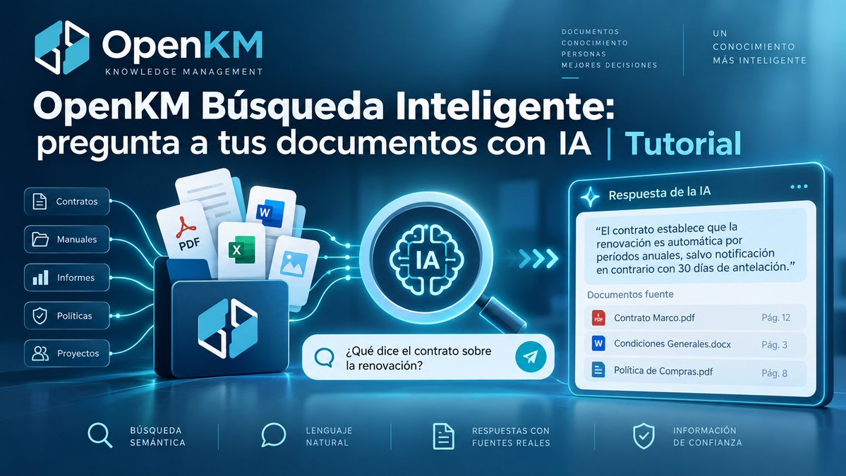 openkm's tweet photo. OpenKM - Búsqueda Inteligente: pregunta a tus documentos con IA | Tutorial https://t.co/7O5t9pEc6b a través de @YouTube #OpenKM #InteligenciaArtificial #BusquedaInteligente #GestionDocumental #RAG #BusquedaSemantica #DocumentManagement #AI https://t.co/hRkZ5JHQZM