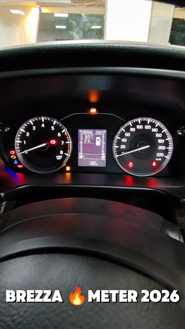 HaBlackwalmr's tweet photo. New Maruti Suzuki Brezza 2026 Model – Meter Review! How did you like the Brezza 2026 meter and dashboard? What do you think of its design and features? https://t.co/3SMD2fVRJw
