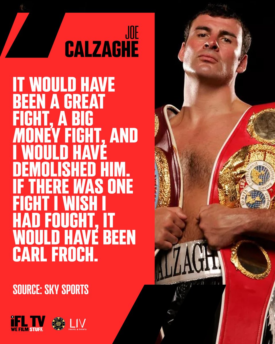 IFLTV's tweet photo. 🗣️ @JoeCalzagheCBE on why he wishes he'd have fought @Carl_Froch when they were both active fighters. 

If they had, who do you think would have won? 🤔

#JoeCalzaghe | #CarlFroch | #BoxingDebate https://t.co/aCaF2vQkCn