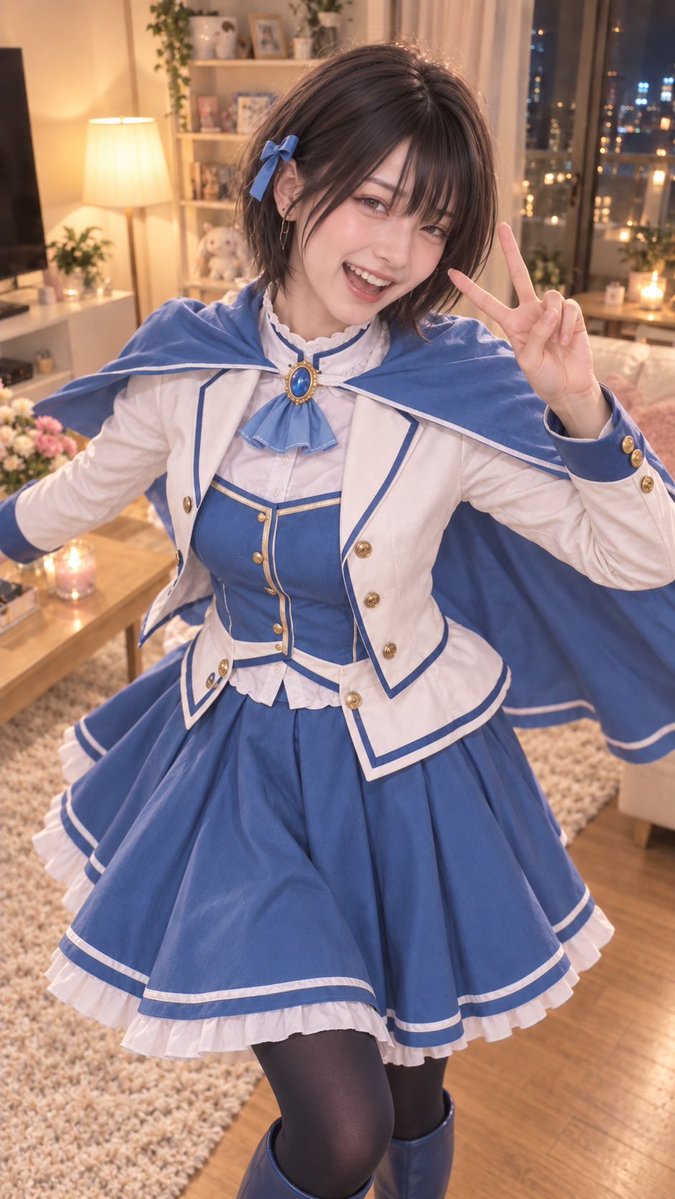 renapi430's tweet photo. 夕ごはんのあと、４人でうちにお泊まり🏠
前のコスプレが好評だったので、今夜はまどマギ合わせに挑戦しました📸

１枚目、まどか役の私。撮られるたびに恥ずかしくて、ずっと目をそらしてます😂
２枚目、さやか役のあん。幼なじみで、こういうときは誰よりも元気！
３枚目、杏子役のゆず。初めましての方もいるかな？ 明るくて、会った瞬間から場を楽しくしてくれる子です🍎
４枚目、マミさん役のさな。落ち着いていて、いつもみんなを気にかけてくれる頼れる子です☕️

ゆずとさなのことも、これからよろしくお願いします☺️
みなさんはどの１枚が好きですか？

#まどマギ #コスプレ #れなぴ