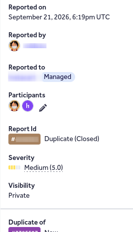 MrG6OOT's tweet photo. POV: you spend hours chasing an IDOR and someone beat you to it by 4 hours 💀

Duplicate (Closed) — Medium 5.0

Still counts as a valid find in my book. On to the next one.

#bugbounty #infosec #hackerone https://t.co/cAdONOPsiK