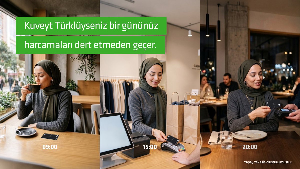 kuveytturk's tweet photo. Kuveyt Türk günün her anında yanınızda! 🌟

Kuveyt Türk’ün sunduğu ayrıcalıklar ve avantajlı kart dünyası sayesinde gününüzü planlarken harcamalarınızı dert etmenize gerek kalmaz.

#KuveytTürk https://t.co/70B7AQ0ms8
