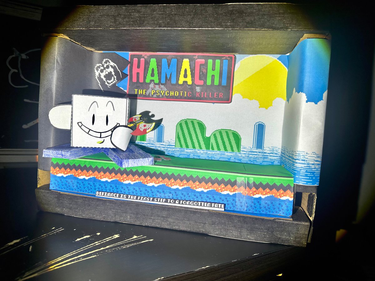 imgavinoriley's tweet photo. dollar tree budget diorama i made of hamachi #hamachithepsychotickiller #art https://t.co/FlaFtQIxdS