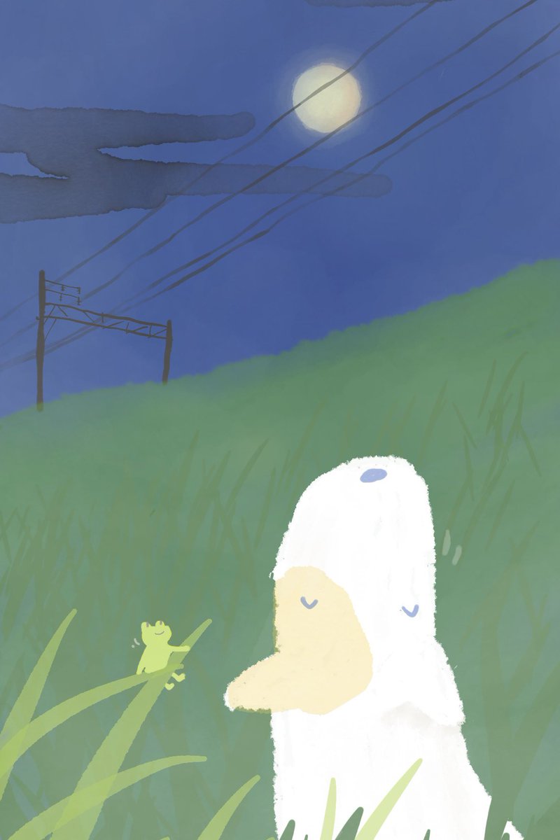 hee_wakayama's tweet photo. のんびりお月見〜♩
hello, harvest moon 🌕 )) 🐶🐸 ♩
#おねがい晴れて🙏 https://t.co/muvjLkODgk