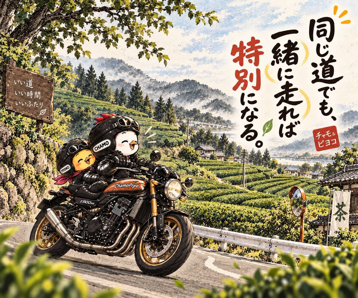 YHTfam_STANP's tweet photo. いい道　いい時間　いい二人🐔🐤
#ツーリング　#バイク https://t.co/bgjZiRRzlS