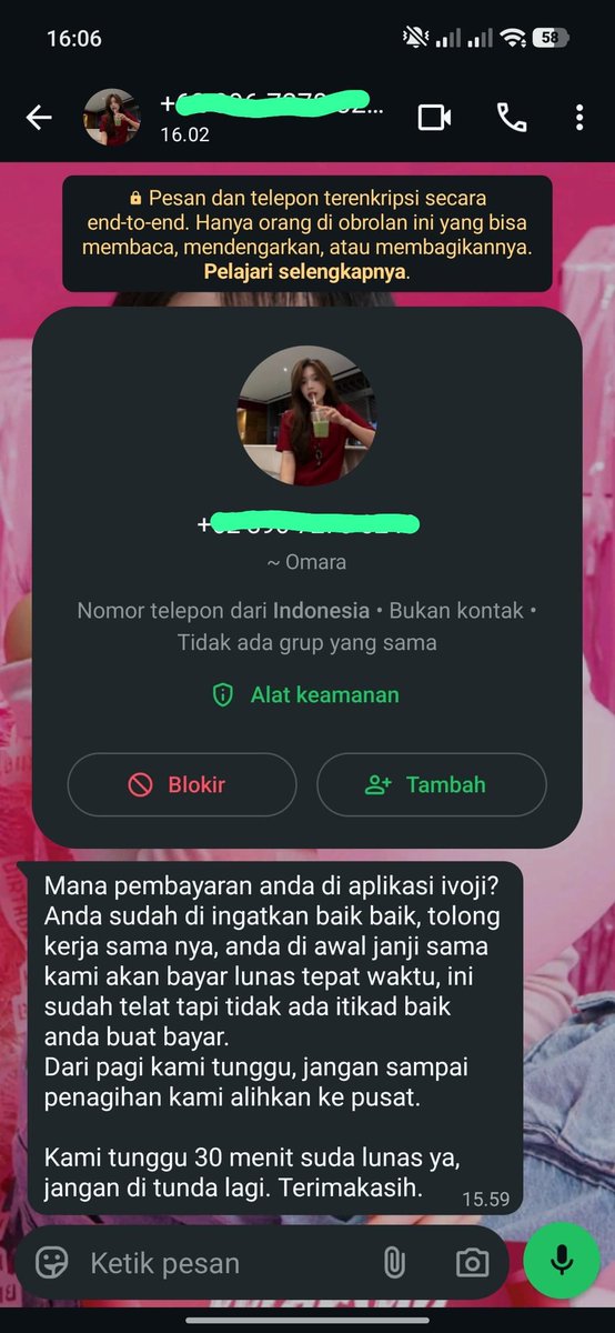 certicius's tweet photo. Ges mau nanya,rencana nya aku mau telbay dulu sampai pas gajian langsung aku bayar, kira-kira kalau udah dapet chat gini ada kemungkinan orang DC bakal nyamper ke rumah ga? Sampai nanti aku gajian

#telbay #pinjol https://t.co/hv8kpwHPTJ