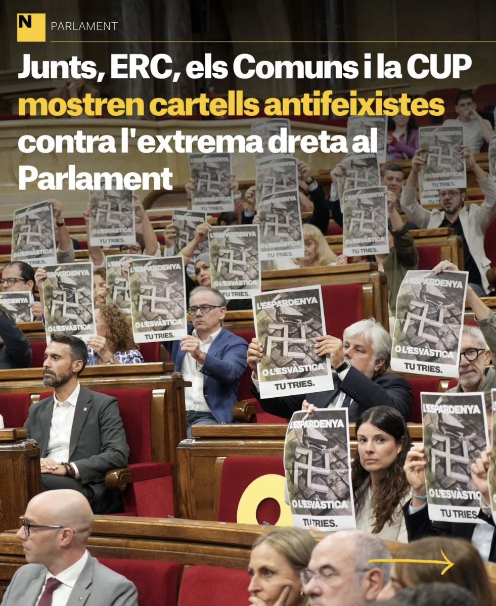 RosaMSoberana's tweet photo. El circ d'avui al Parlament. Junts alineats amb els extremistes d'esquerra. Aliança Catalana és més necessària que mai. #SalvemCatalunya https://t.co/ZAyqP70esD