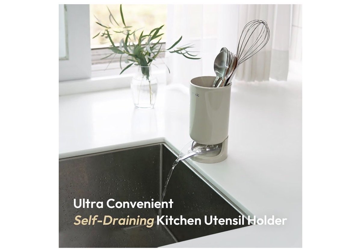 kikitopfinds's tweet photo. Self-Draining Utensil Drying Holder - Beige
Small Utensil Cutlery Flatware Silverware Holder Drainer Cup for Kitchen Counter 🥰 #amazonfinds 
Link to shop on Amazon 👉 https://t.co/DgEPAvUvHu https://t.co/Y4L6zo1rAB