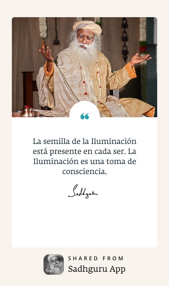 Raycarmen73's tweet photo. Me gustó esta frase de Sadhguru y quise compartirla contigo. Lee más frases profundas a diario en la aplicación de Sadhguru.

https://t.co/MxunxQ725l https://t.co/G44VjeG55g