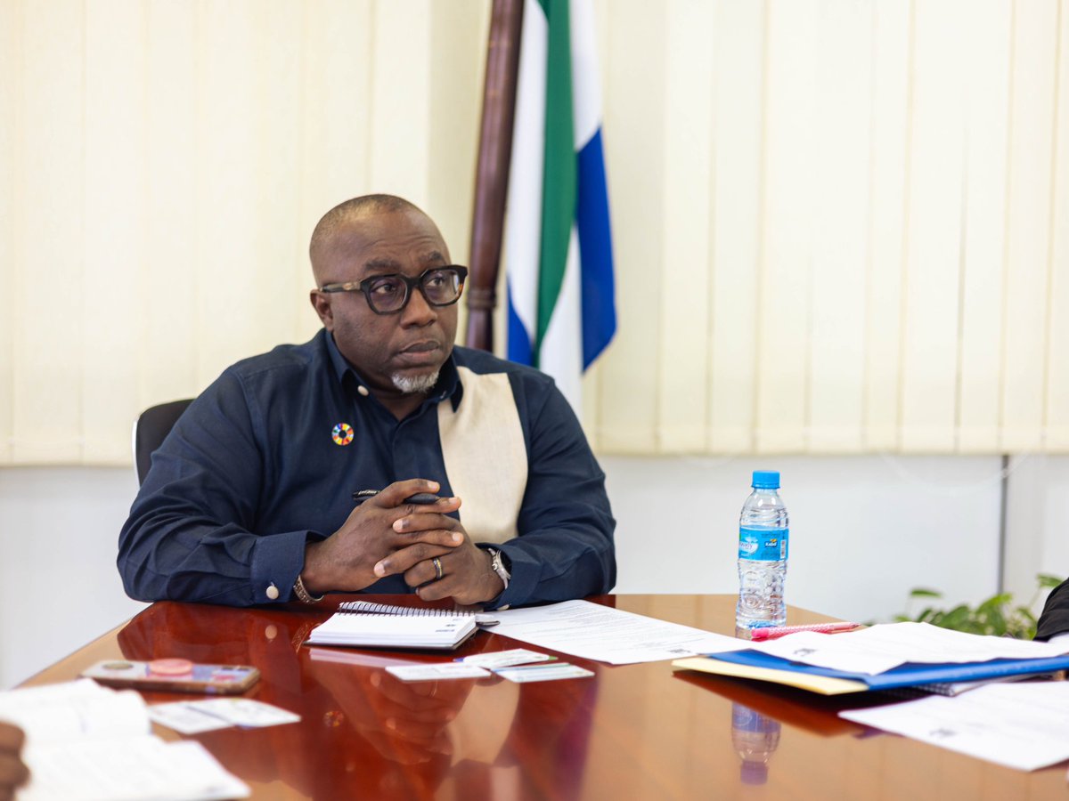 UNDPSierraLeone's tweet photo. Harnessing sport for national development. 🇸🇱 

#UNDP Res. Rep  @FredAmpiah met with Sports Minister Augusta Teima &amp; NSA ED Mohamed Conteh to explore stronger regulatory frameworks, investment &amp; partnerships to advance peace, human development &amp; economic opportunity. https://t.co/Ag3eNPnstj