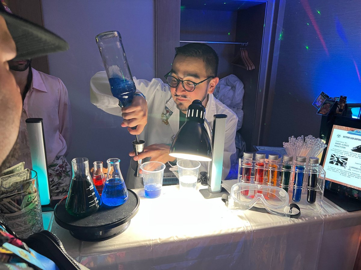 ElixirCorgiBear's tweet photo. @JACoyoteQuest @blueishhyena Thank you! I was making scientific cocktails at the AFC Party Floor this past weekend! https://t.co/nEaXsUKhkz