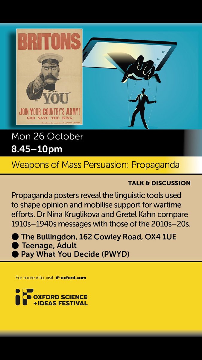 Oxford_IF's tweet photo. Trust &amp; truth, adult events

💔 Breakup Monologues: AI heartbreat
📢 Weapons of Mass Persuasion: wartime propaganda, Bullingdon 26 Oct

👻 Ghost In the Machine + Director Q&amp;A, UPP, 20 Oct

☕ Spilling Tea: hidden history of your cuppa, Fantastea, 21 Oct

https://t.co/nbSIhhqIYL https://t.co/GAPv1vz7X4