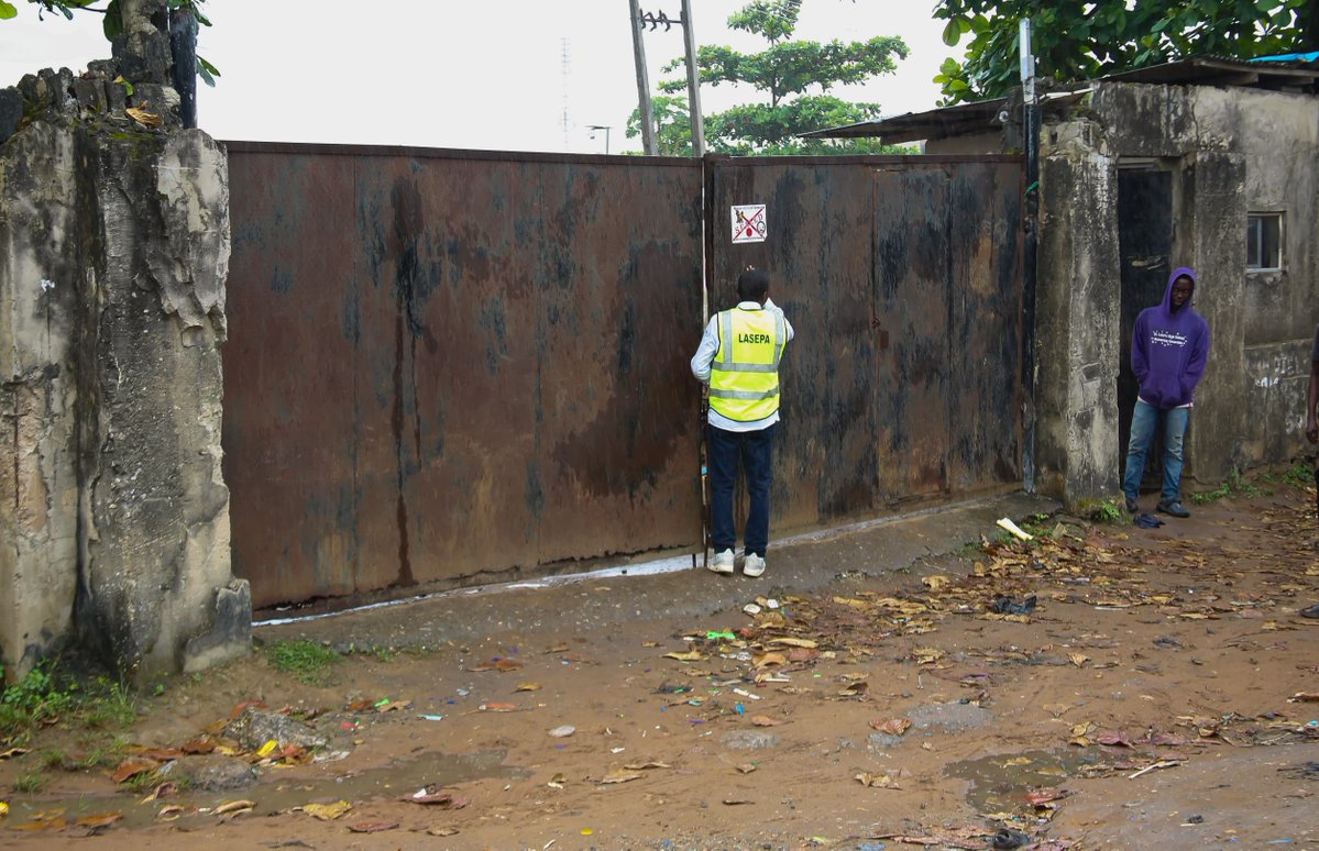 LasepaOfficial's tweet photo. The establishments sealed include:

1. Thrillz Lounge, located on Odusanmi Street, Ogba, was sealed for noise pollution and non-compliance with the Agency’s directives.

2. Feixiang Plastic, located along LASU-Ojo Road, Oko Filling Bus Stop, was sealed for non-compliance with the Agency’s directives.

3. Marvel Hotel & Suites, located at Chrisbee Crescent, BRT Bus Stop, Igando, was sealed for noise pollution and non-compliance with the Agency’s directives.

4. Keviz Hotel & Suites, located on Councilor Ajayi Street, Obadore Bus Stop, LASU-Iba Road, was sealed for obstruction of duty and non-compliance with the Agency’s directives.