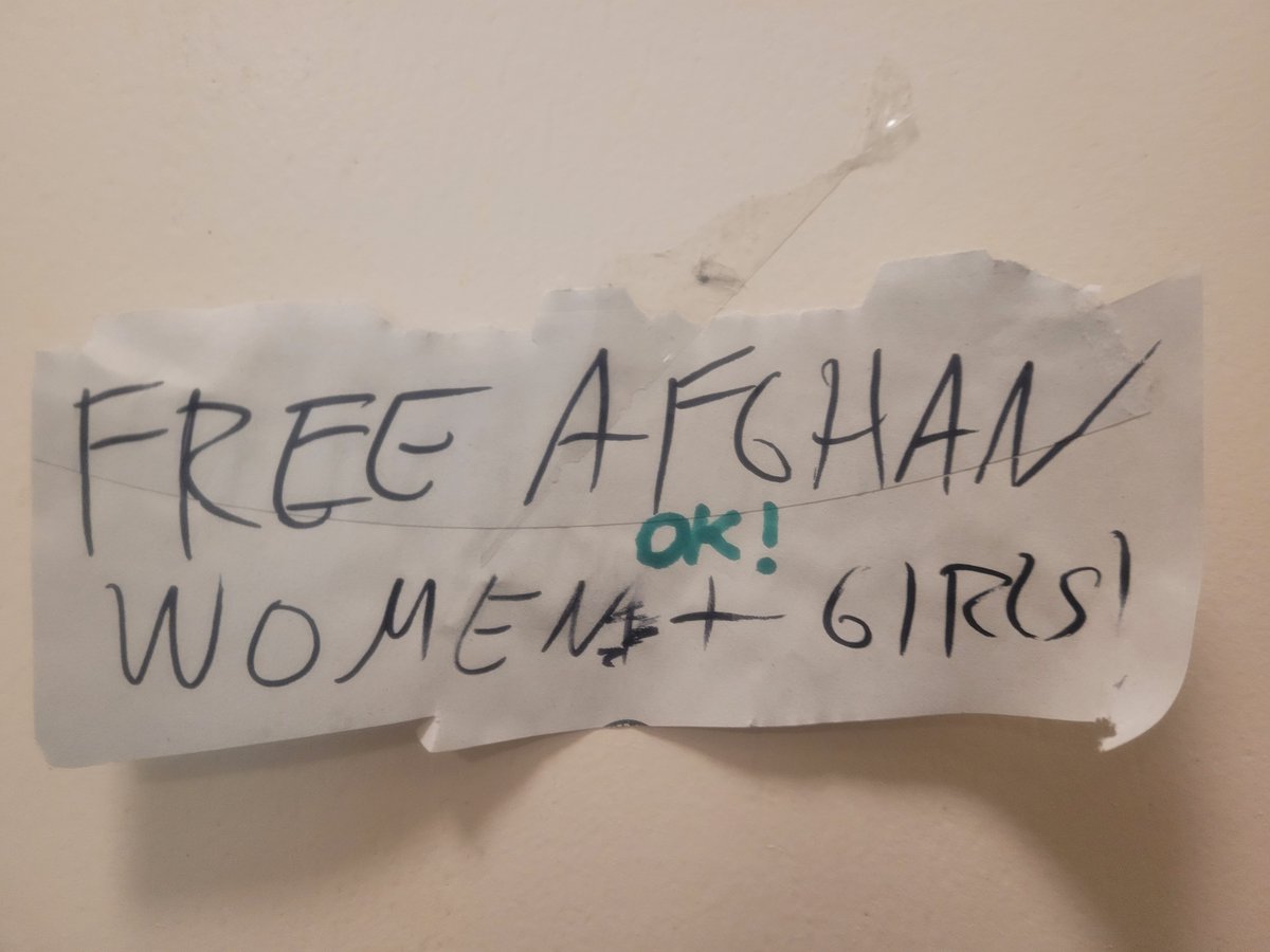 FREEWOMENAFGHAN's tweet photo. Someone "crossed" my graffiti on my door 🤔
#taliban #Afghanistan #freeafghanwomenandgirls #stoptaliban #nototaliban #letherlearn #LetAfghanGirlLearn #LetAfghanGirlsLearn #freewomen #womensrights #stopchildmarriages https://t.co/fLDWMoaai0