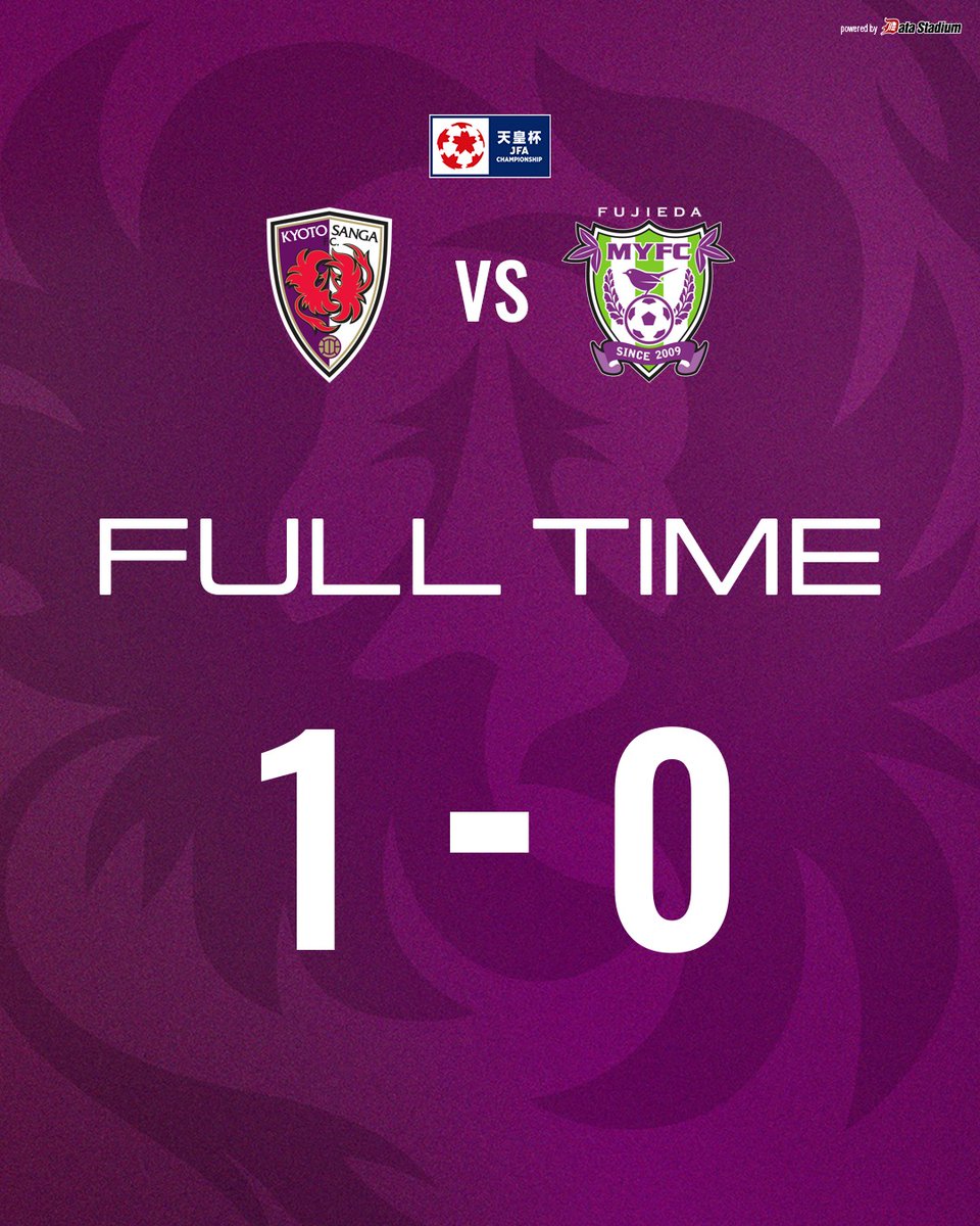 sangafc's tweet photo. ⏰試合終了
京都サンガF.C. 1-0 藤枝MYFC

#sanga #京都サンガ https://t.co/AXCBtmRrhd