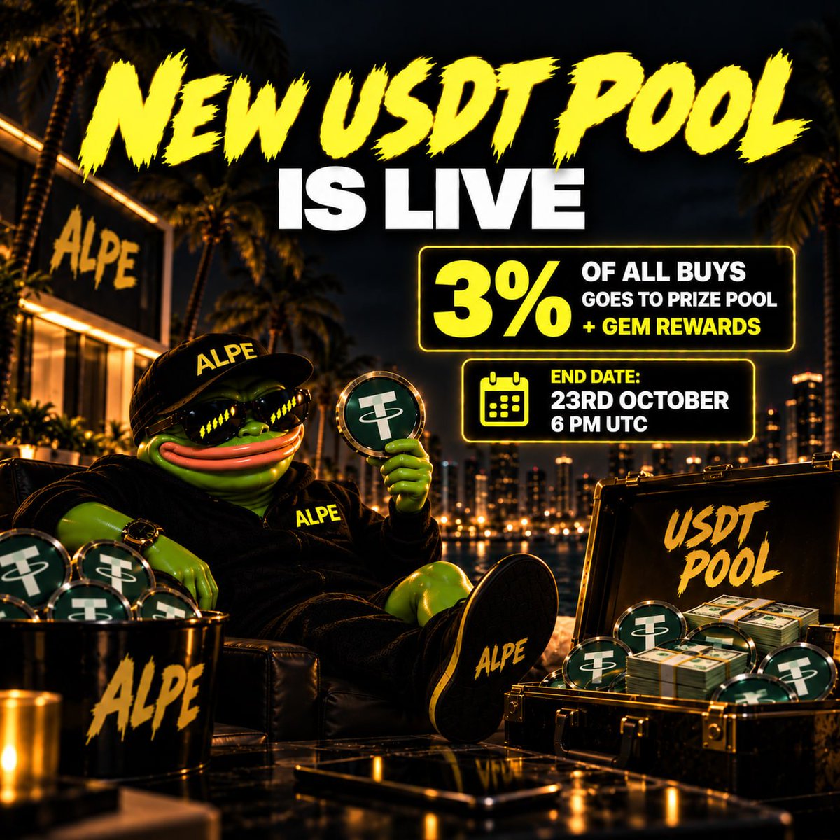 alphapepebsc's tweet photo. 🔥 40 ALPHAS. MULTIPLE REWARDS. ONE NEW POOL.

The leaderboard is open again.

The Top 10 buyers will take rewards, but whales aren't the only ones in the game. 👀
Another 30 Alphas will be selected at random, with Gem Rewards also up for grabs.

Time to build that pool. 🐸💰 https://t.co/N6yY53bXjX