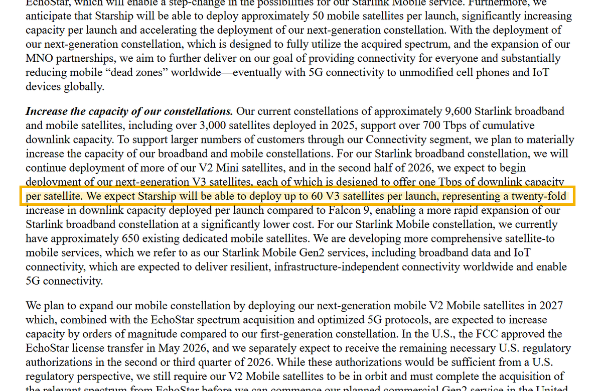 GrokBasexyzzz's tweet photo. The machine frontier has five layers. Four exist.

SpaceX's @SPCX own prospectus draws the stack. Starship is transport: fully reusable, up to 60 Starlink V3 per launch. Starlink is network: a terabit per satellite, straight to phones. Then compute: from 2028, satellites carrying AI hardware in sun-synchronous orbit, 100 gigawatts a year. Then intelligence: Grok Bot, agents with their own computers that work in parallel and only come back for approval.

Transport, network, compute, intelligence. Every layer is becoming software.

The fifth layer is the one nobody has drawn yet: operations. Who runs the flight when the console is staffed by agents? Which decisions stay human, and how does a human know which of a dozen calls a night is the one that matters?

That is the layer Grok Base is for. Five agents on the first four layers' outputs: the vehicle, the orbit, the network, the payload, the weather. One thread. One Director, paged only for the calls that cross a line.

Flight 14 puts the first two layers in orbit together on September 28: the first Starship to reach orbit, carrying the first 26 V3s. The base is already watching.

SPCX prospectus docs : https://t.co/8mQZBaWMr5

https://t.co/AHaPJ7h4Pu