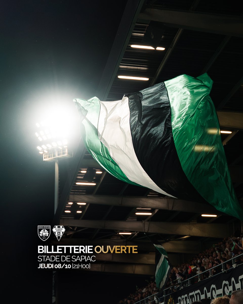 UsmSapiacRugby's tweet photo. La billetterie est ๐๐๐๐๐๐๐ ! ๐๏ธ
Rendez-vous jeudi 8 octobre ร 21h00 au Stade de Sapiac pour la rรฉception du CA Brive โ๏ธ
Billetterie en ligne โ
https://t.co/o0Oy7aOXvu
#AllezSapiac #GreenArmy #USMCAB https://t.co/tNl0iQj4cf