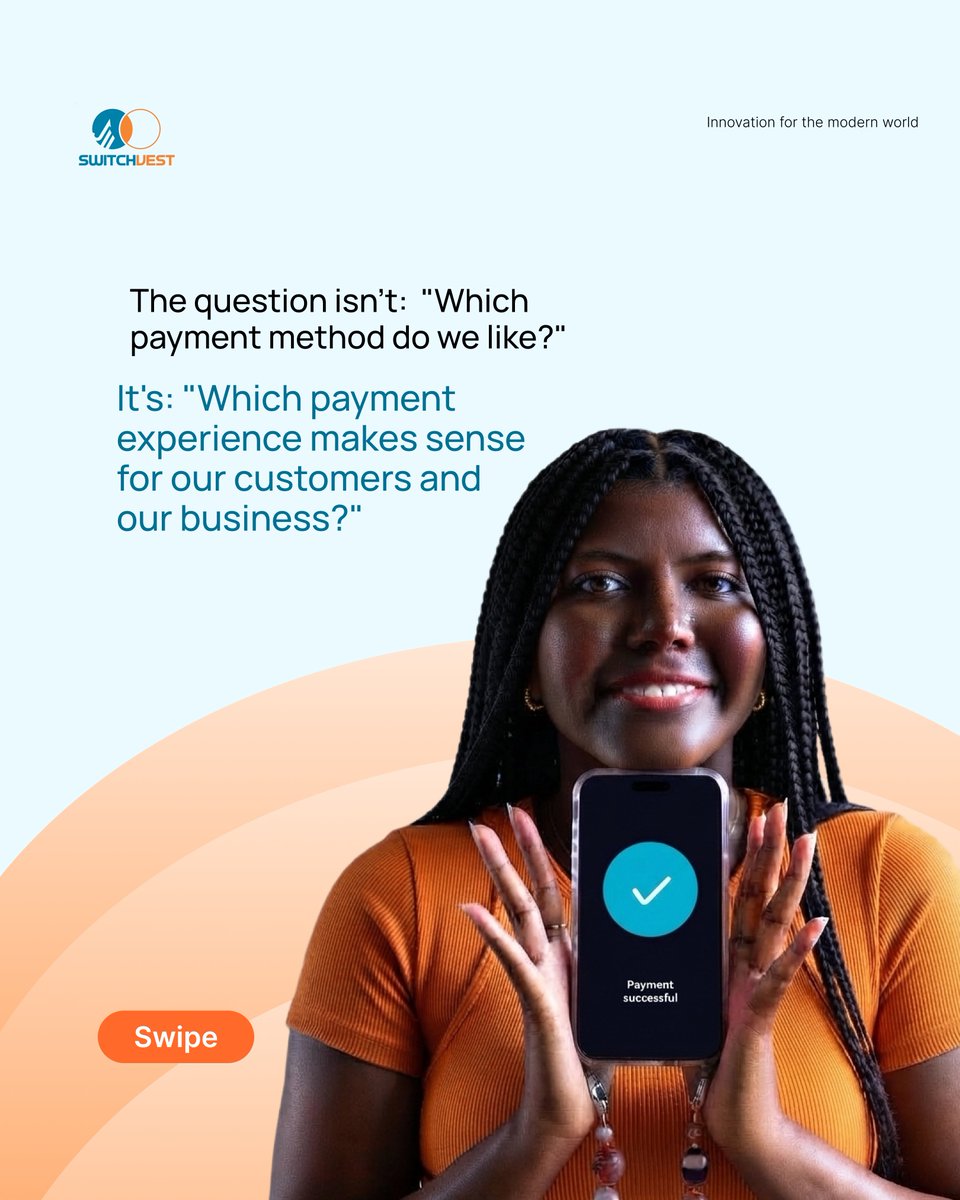 switchvest's tweet photo. Operational control. Security.
Don't choose payment technology first. Understand the customer journey first.
#DigitalPayments #PaymentSolutions #SwitchVest https://t.co/bEqyDzu6IM