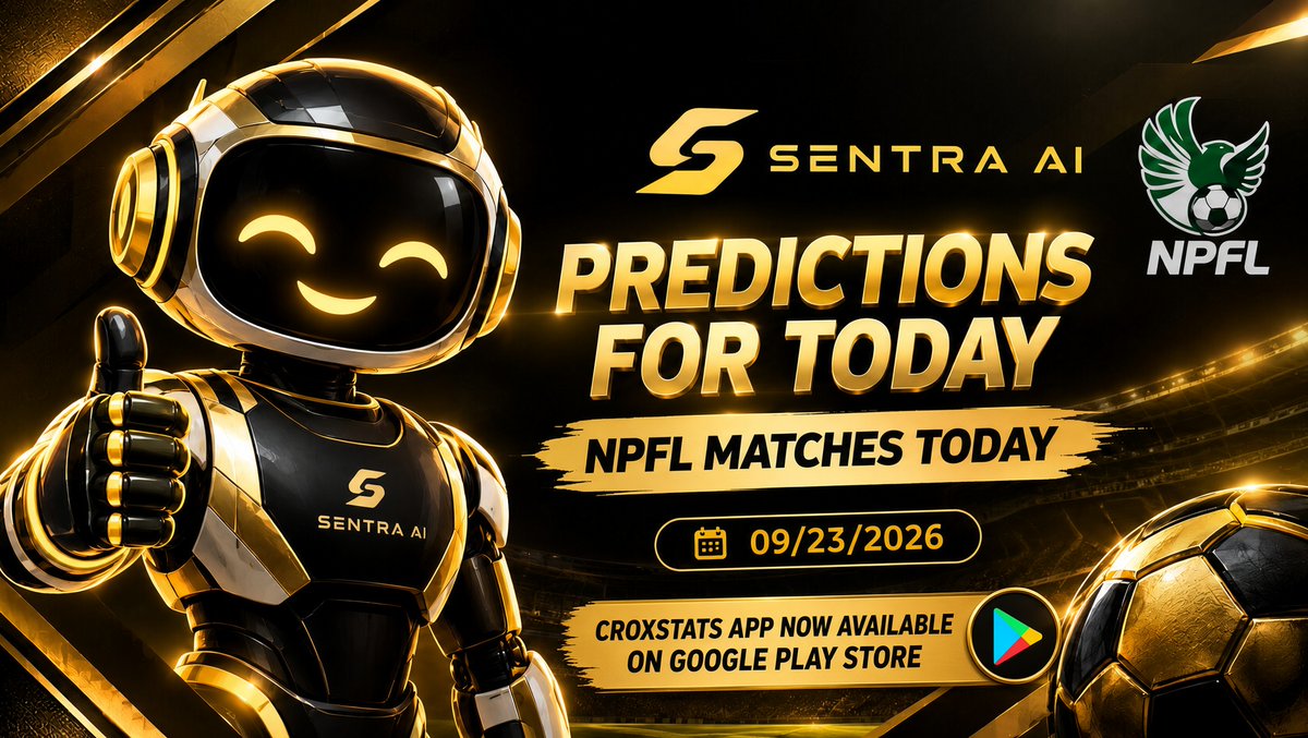 croxstats's tweet photo. THE NIGERIAN PROFESSIONAL FOOTBALL LEAGUE IS BACK.
HERE ARE SENTRA AI’S PREDICTIONS FOR TODAY.

all posted in the comment section https://t.co/EmSyQq6VKQ