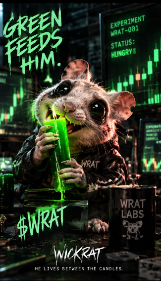 Wickratvc's tweet photo. 🧪 LAB LOG 002

WRAT-001 found something green. 🟢🕯️

We told him not to touch it.

He ate it. 🐀💀

GREEN FEEDS HIM. 📈

#Wickrat #WRAT #Crypto #Memecoin #Solana https://t.co/w718aaTQ4K