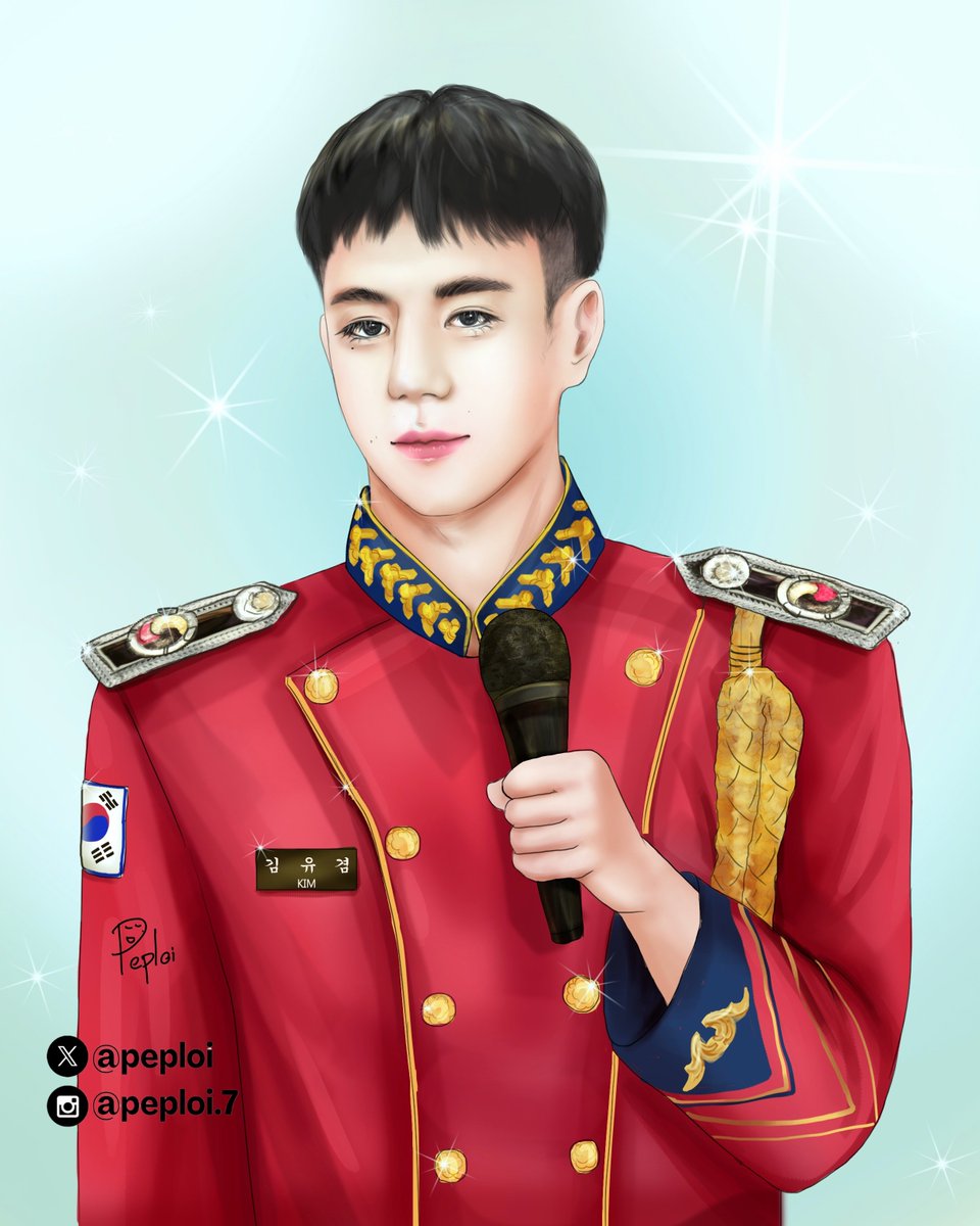 peploi's tweet photo. คุณทหารดุริยางค์หน้าใสสุดหล่อ ✨️❤️
@yugyeom #yugyeom #유겸 
#peploi7art 

(ไม่อนุญาติให้นำไปลงช่องทางอื่น ถ้าไม่ใช่คนวาด ขอบคุณค่ะ) https://t.co/5qjine6OLX