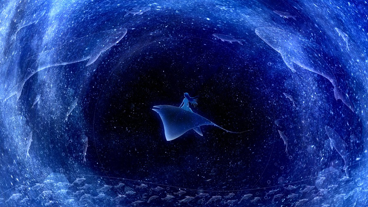 St_Elmo__'s tweet photo. 星海の水族館

※タップ&amp;明るさMAX推奨

#イラスト
#オリジナル https://t.co/Uix5zGoXtX
