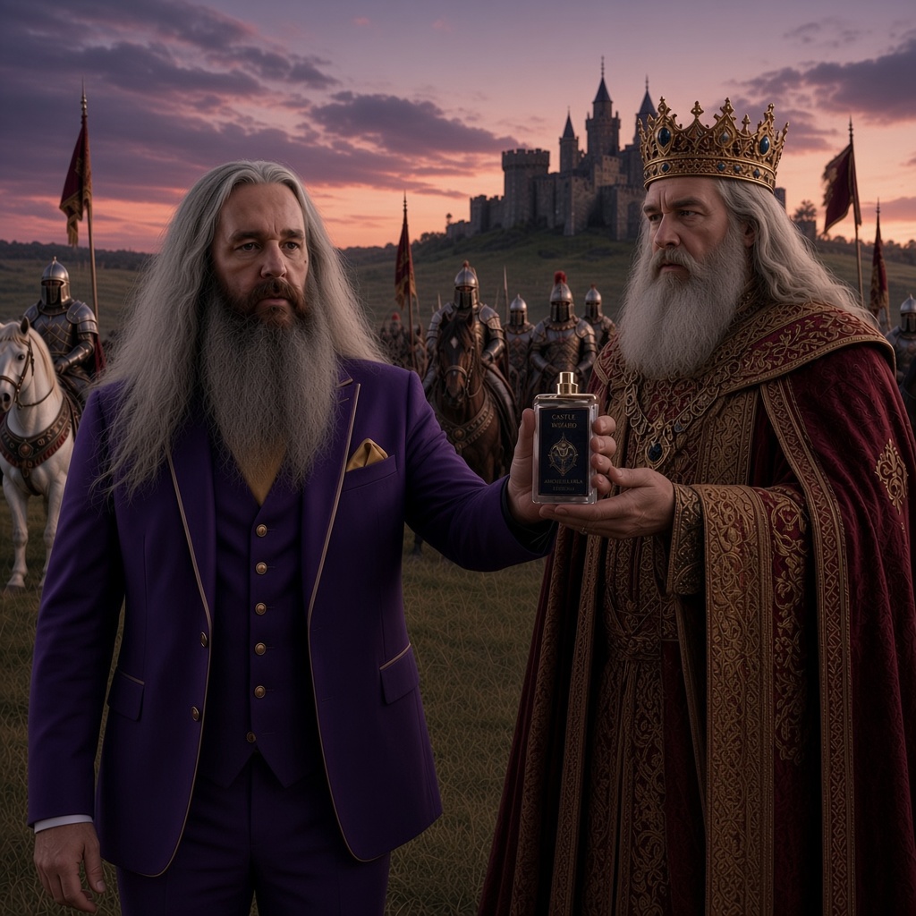 CastleOfWizard's tweet photo. No one sees your X posts... Post what you like...
I gave the king an Abracadabra fragrance from Castle Of Wizard...
No, really... 
Speaking to no-one gives you the freedom to make up whatever you like... 
#x #fragrance #castleofwizard #king #fantasy #madeup #lie https://t.co/xUzbaLt9qw