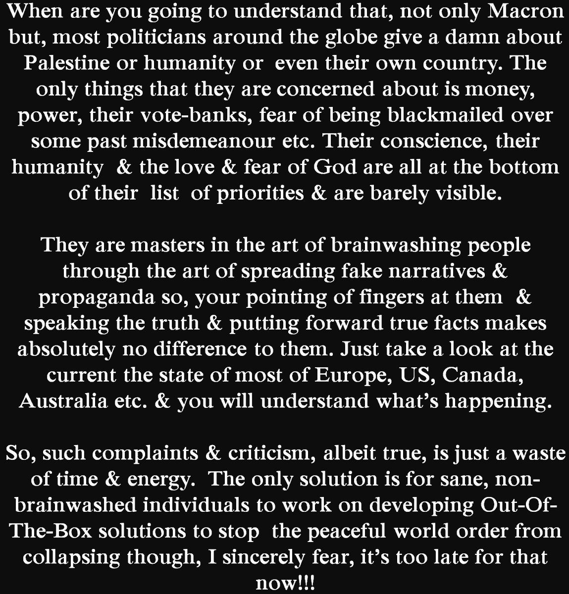 ASHOKIYER6's tweet photo. @LizaRosen0000 @TheWesternWatch @YossiBenYakar @Michaeach3 @EmmanuelMacron https://t.co/tI447oF6PH