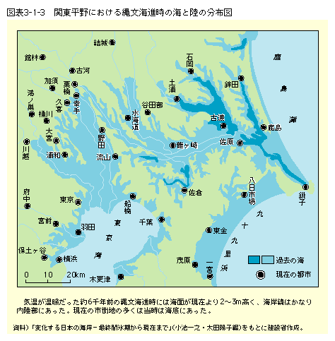 martytaka777's tweet photo. 約6000年前の縄文海進のとき、関東平野は今より海面が2〜3m高く、海岸線はかなり内陸まで入り込んでいた。当時、今の印旛沼や霞ヶ浦のあたりは海だった。その後海岸線が後退し、沼や湖になったが、印旛沼には今も多くの川が流れている。昭和に入って印旛沼は干拓され、周りは水田になった。そのため周辺は平坦な低地が多く、水害に弱い。さらに周囲には窪地や歪んだ地形も多く、一度氾濫すると被害が広がりやすい。印旛沼は江戸時代から何度も氾濫してきた。戦後の改修で計画高水位相当4.25m程度まで耐えられるようになったが、今回の台風では5.04mまで上昇し、想定を超えて堤防が決壊した。今後も同規模以上の水位になれば、同じことが起きる可能性は高い。