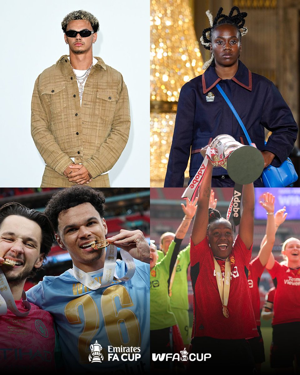 EmiratesFACup's tweet photo. Two FA Cup winners at London Fashion Week 😎

Nico O'Reilly ready for front row at the Burberry Spring 2027 show and Melvine Malard making her runway debut walking for Labrum 🤝 https://t.co/9lpMvlAaA5