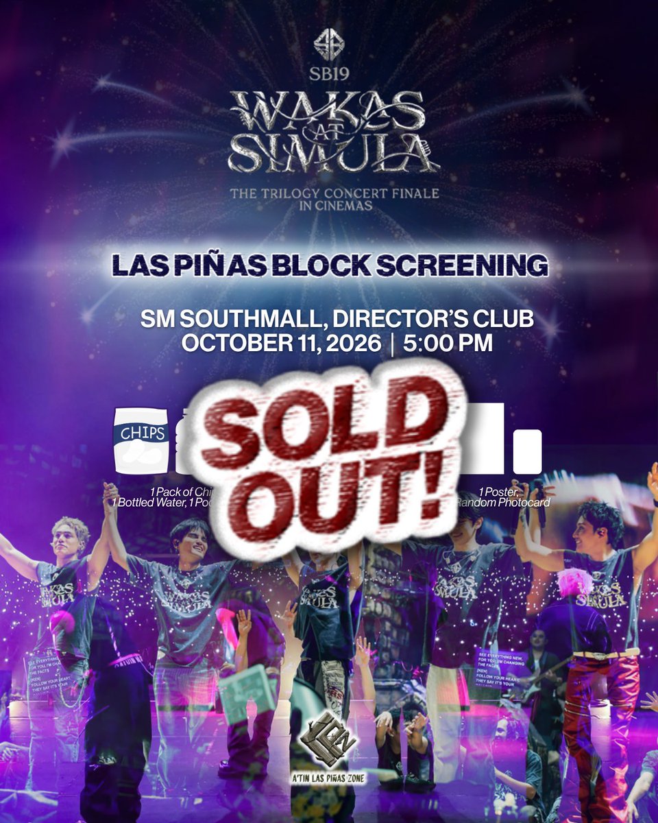 Atin_LPZ's tweet photo. 🎟️ SLOTS ARE NOW FULL! 💙✨

Thank you so much, A’TIN, for the overwhelming support for our WAKAS AT SIMULA – Las Piñas Block Screening! 🥹💙

See you, A’TIN! 💙

#SB19 #SB19_IN_CINEMAS
#SB19WakasAtSimula
#WakasAtSimula #SB19WaS
#AtinLPZ https://t.co/7yCdOjYWcw