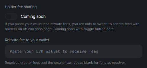 fonsfamilly's tweet photo. @Farshid11900 The creator does get fees from their token just input your EVM address here: https://t.co/JiJRwIQaRw
