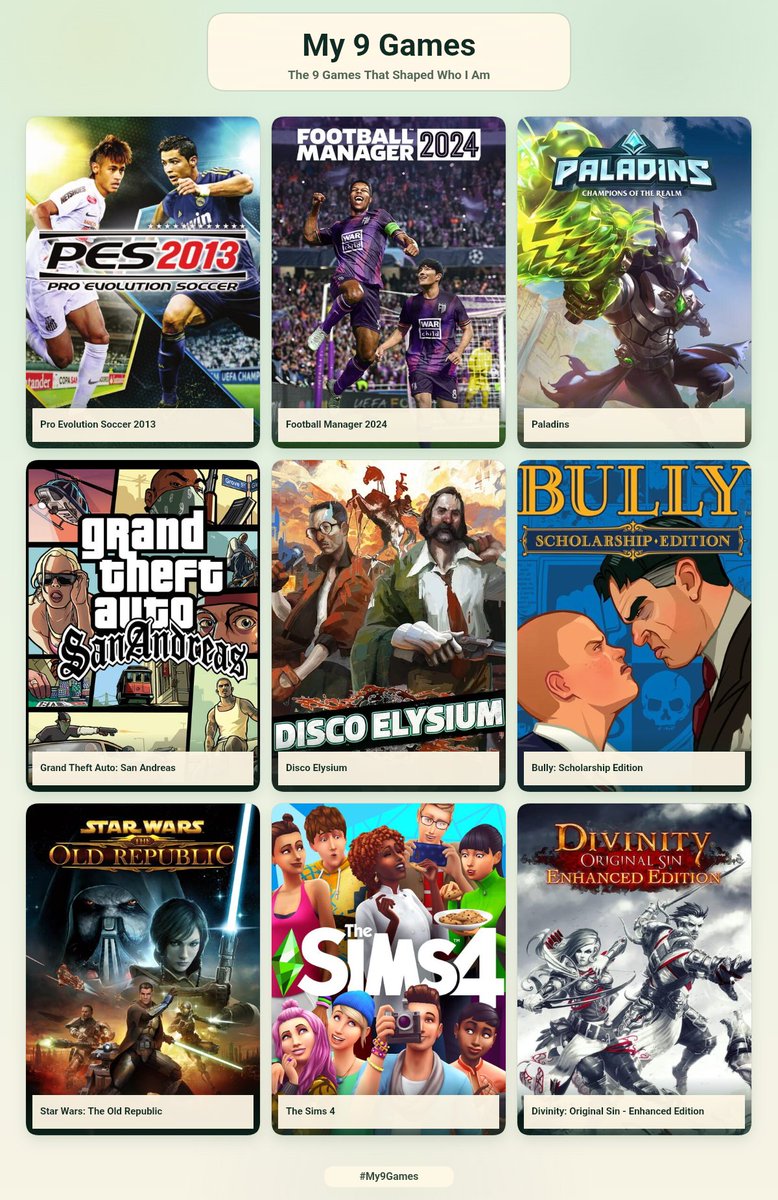croixsanct's tweet photo. 9 games that shaped who I am 😃 https://t.co/ZuI3pA1JG7