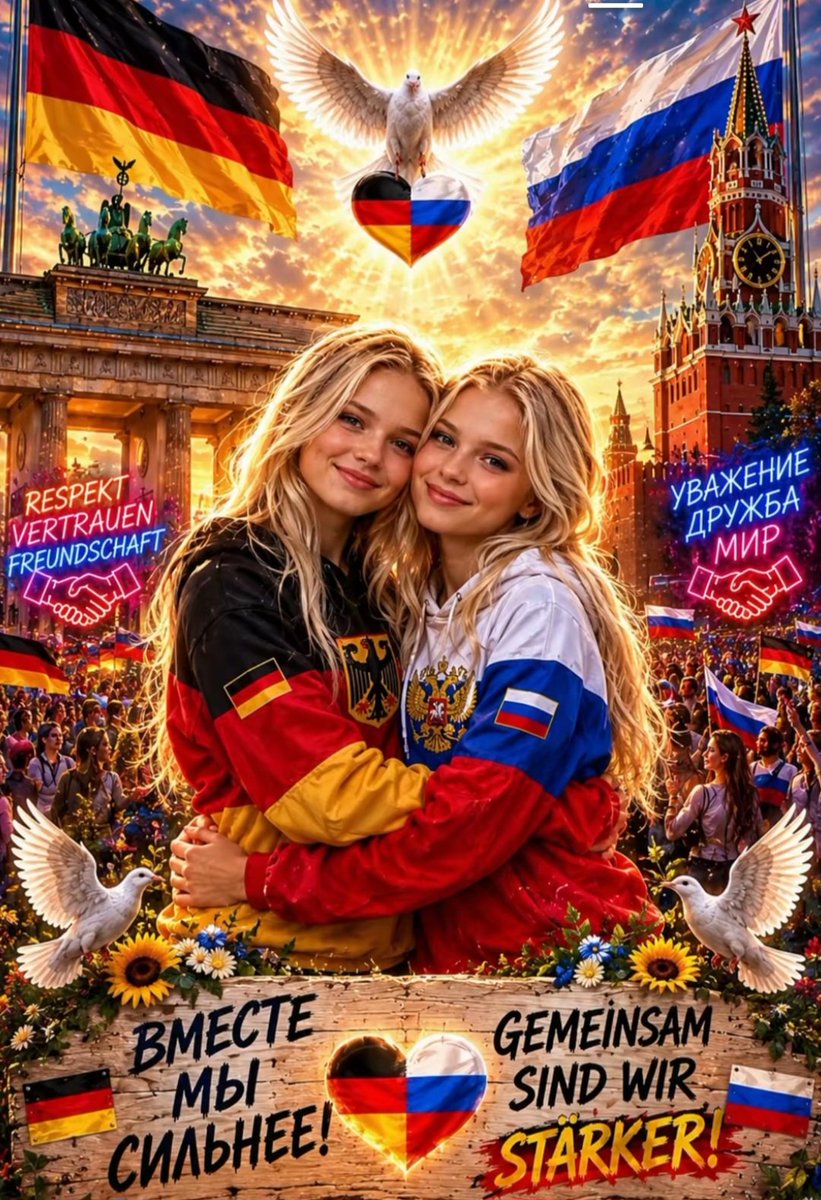 IchLeilaRuth's tweet photo. Wir wollen unsere Russischen Freunde u Beschützer zurück haben
Bitte kündigt den 2+4 Vertrag.
Wir stehen hinter Euch.
Das halbe Deutschland mit Russland vereint ist besser als der Zustand jetzt u wir können gemeinsam viel erreichen. 
Ich bin im Frieden mit Russland 
@RusBotschaft https://t.co/UIgByA65pt