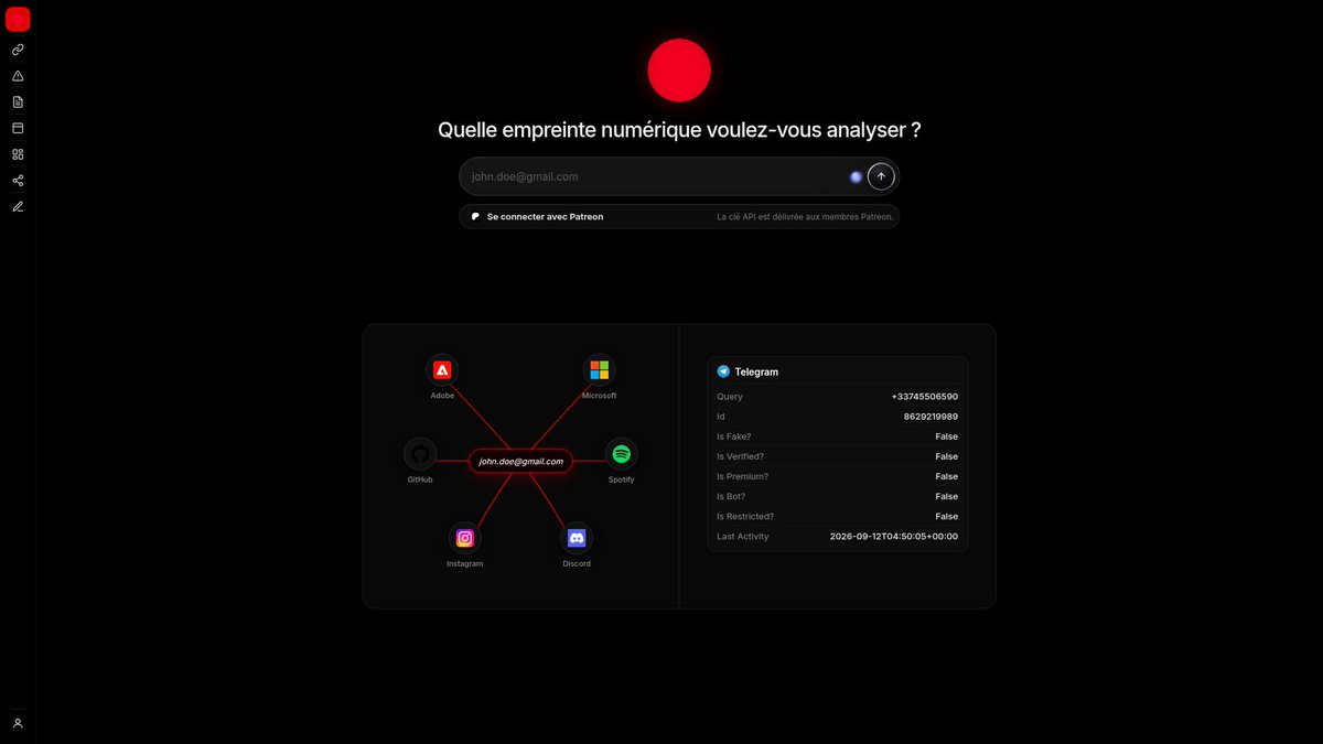 the_OSINT_rack's tweet photo. ROSO

Roso. info is an all-in-one OSINT platform for investigating emails, phone numbers, partial numbers, usernames, domains, IP addresses, and cryptocurrency assets

https://t.co/hAOyjSaIQh https://t.co/kmvXPg01i5