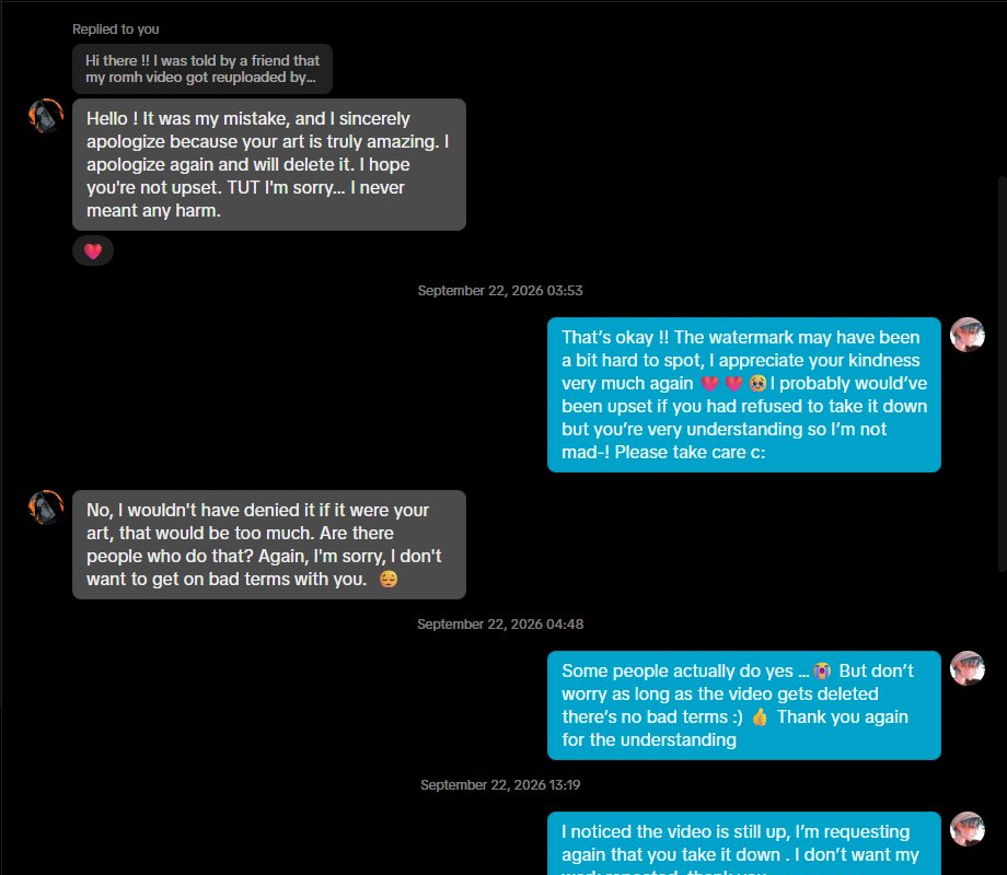 willow_x0's tweet photo. hey, so, seriously don't do this..? if i directly ask you to take a repost down, you agree, and then leave it up for multiple days after, it's just disrespectful.😭

i'm going to link the post in the comments if you could report it it'd be much appreciated, i'm just at a loss man https://t.co/kfqk48gEjD