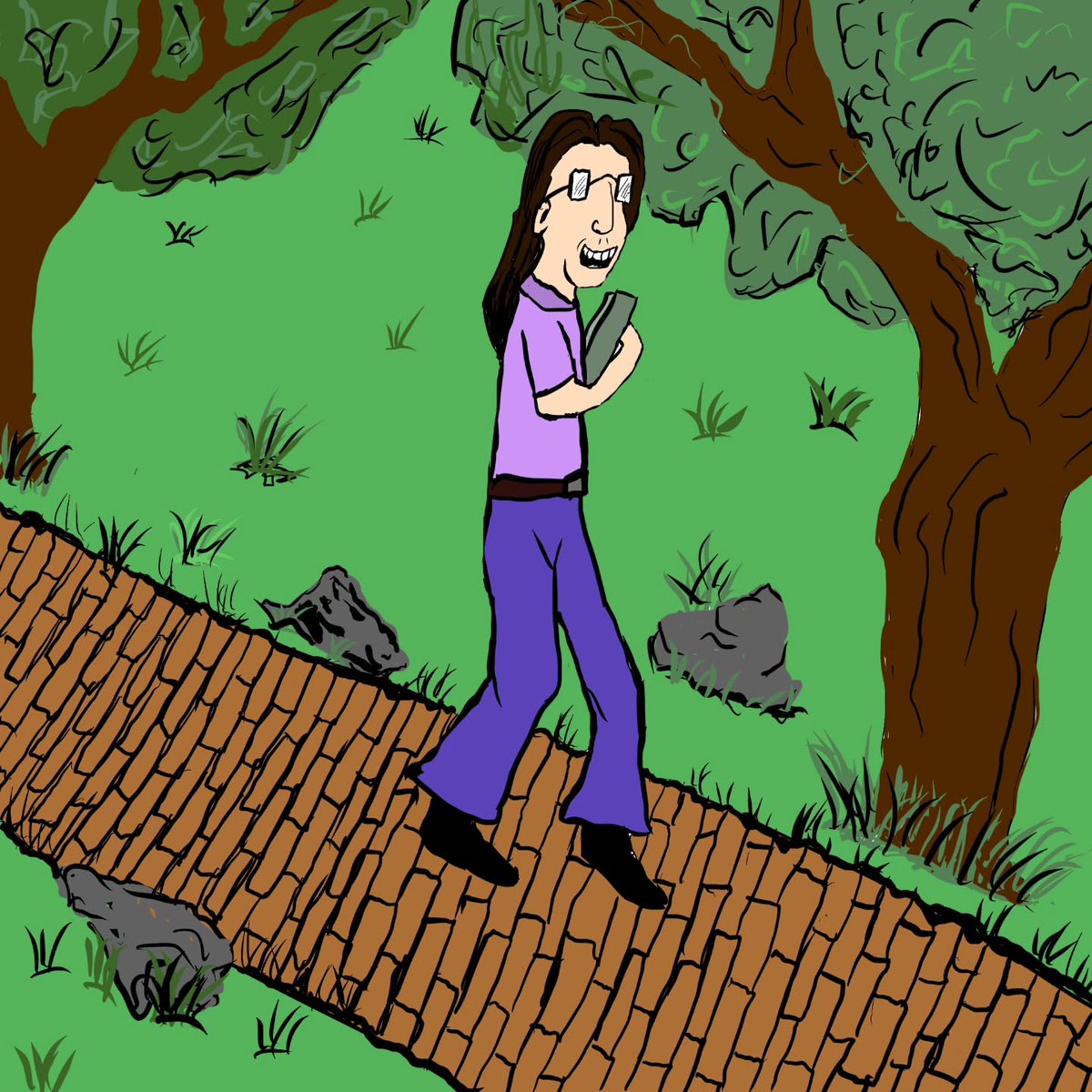 OscarMosty's tweet photo. Day 2717. Drawing from life in a coffee shop yesterday was fun. For today’s assignment from Draw or Die, my first thought was that purple has been my favorite color since childhood. https://t.co/YaybY3UQA0