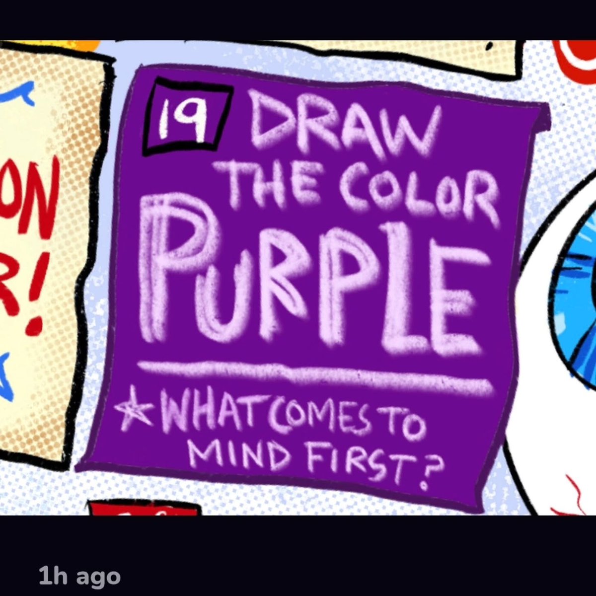 OscarMosty's tweet photo. Day 2717. Drawing from life in a coffee shop yesterday was fun. For today’s assignment from Draw or Die, my first thought was that purple has been my favorite color since childhood. https://t.co/YaybY3UQA0