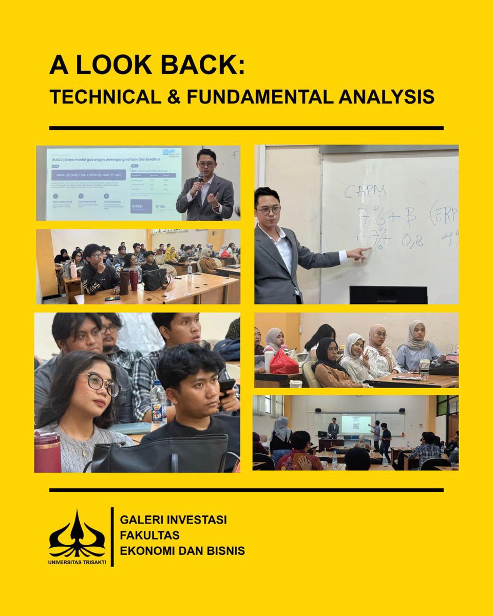 abidamassi's tweet photo. Kemarin jadi dosen tamu di Universitas Trisakti. Ane ngajarin Capital Asset Pricing Model (CAPM) dan Valuation.

Umur ane cuma beda 1-2 tahun sama para mahasiswa. Tapi somehow, ane nyaman juga dipanggil “Pak Dosen” sama mereka. 😂 https://t.co/bEl0C7ZsRi