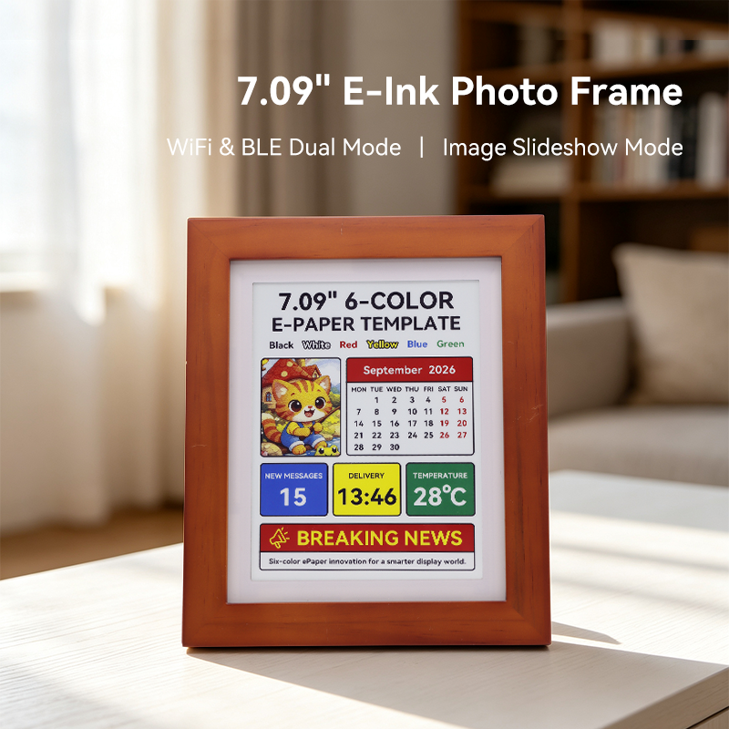 pickSmart2025's tweet photo. Turn Your Wall Into a Living Gallery. 🖼️✨
Why display the same picture every day?
Our 7.09" High-Resolution 6-Color E-Paper Photo Frame lets you refresh your favorite visuals and transform your space in seconds.
#EInkPhotoFrame #EPaperDisplay #EInkDisplay #DigitalPhotoFrame https://t.co/GVtAU0rIVm