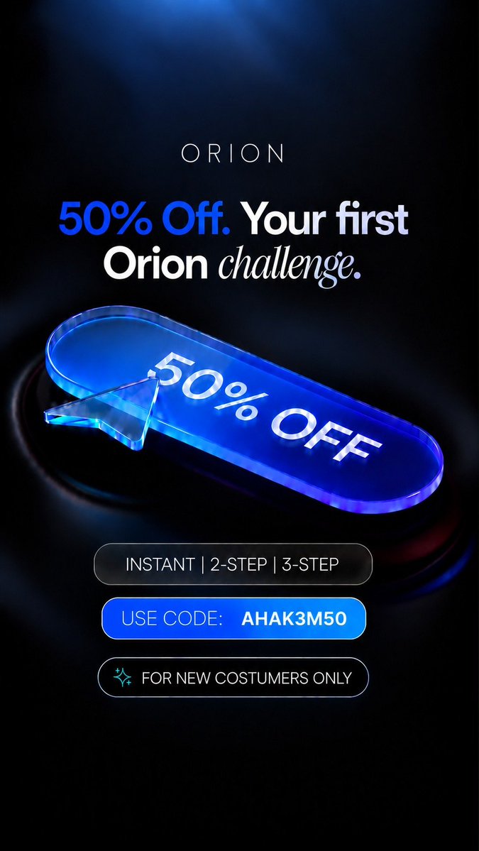 Ahak3m's tweet photo. 🚨 ORION FUNDED $50K GIVEAWAY 🚨

Excited to partner with @orionfundedcom on this $50K community giveaway. This showing up BIG for traders, creating real opportunities and giving back to the community. 🚀, Thank you @Orionfundedcom

🏆 5 × $10K ACCOUNTS

HOW TO ENTER 👇
✅ Follow @OrionAffiliates
✅ Follow @orionfundedcom
✅ Follow @Ahak3m
❤️ Like + Repost
💬 Tag 3 traders

🎁 Use code AHAK3M for your Orion discount.

$50K • 5 WINNERS • ONE COMMUNITY 🚀