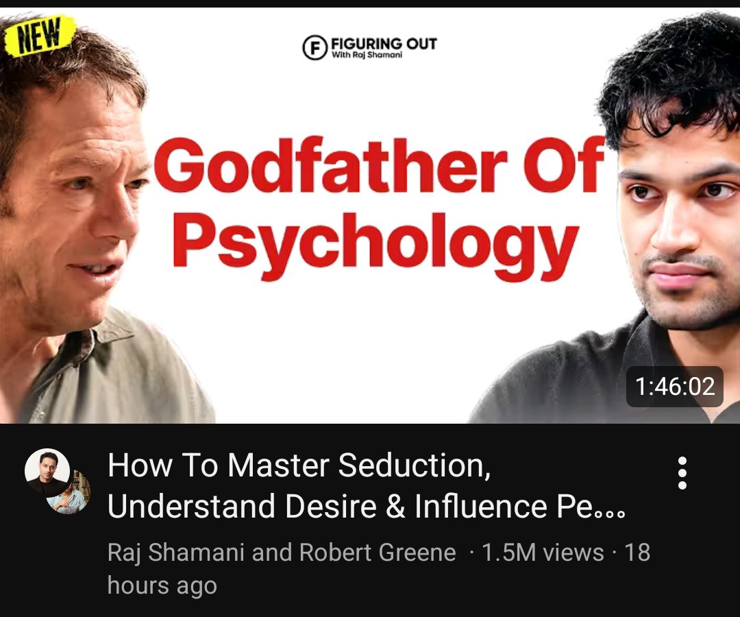 thes3conddraft's tweet photo. you can tell when an interviewer has actually done their homework.
Raj Shamani &amp; Robert Greene was not just a podcast episode, it was a 1h46m INFORMATION DUMP🙇🏻 https://t.co/wXdYRq7zq0