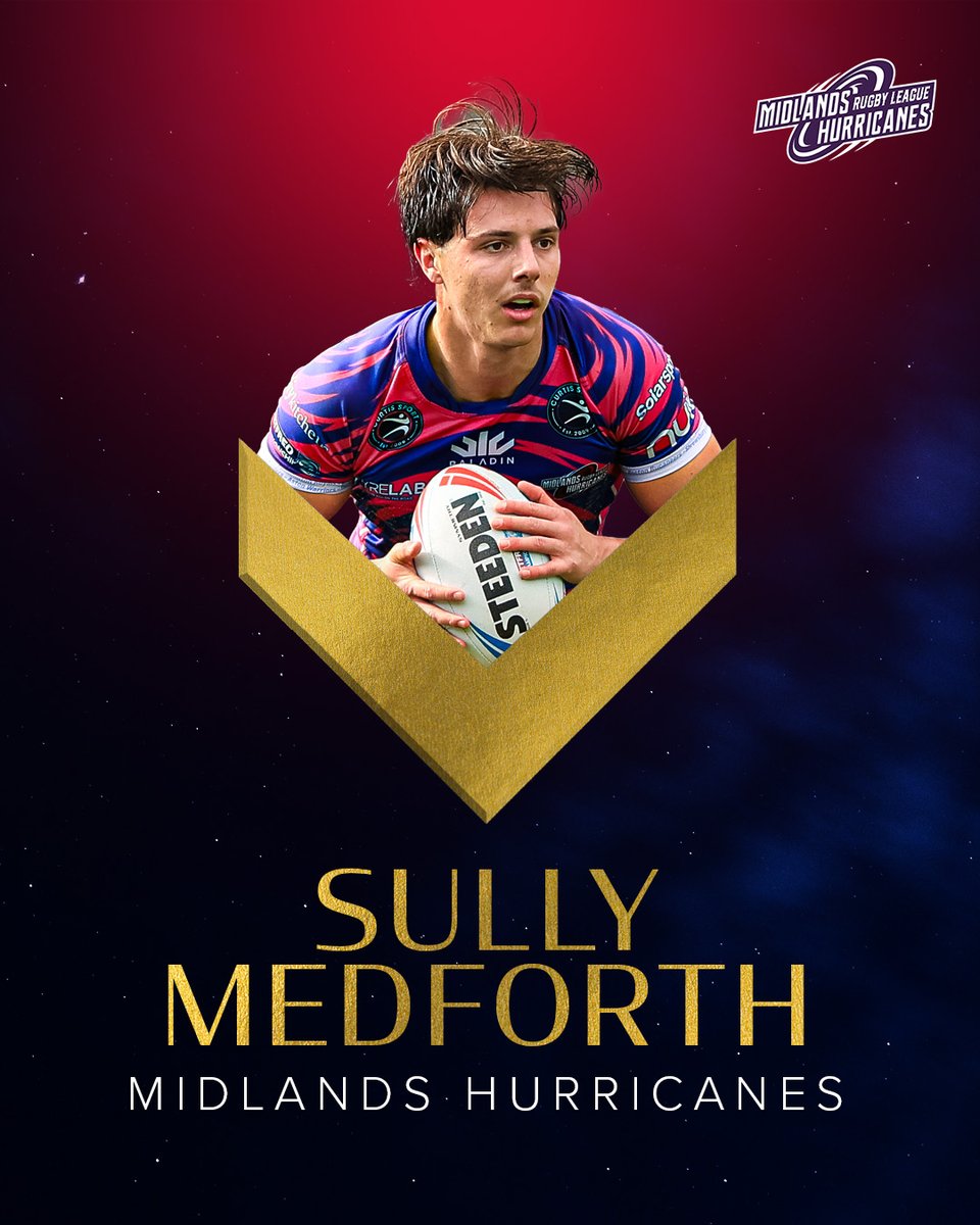 TheRFL's tweet photo. Staring for @HurricanesRLFC in 2026 🌪️

Sully Medforth is the @Betfred Championship Young Player of the Year 🏆 https://t.co/4ni9MfQfh3