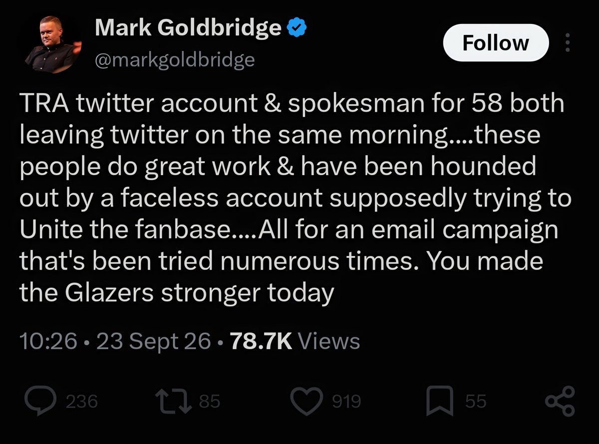JamesChatsFooty's tweet photo. Why can't everyone be united together to get glazers and Ineos out? That dickhead is always causing divide and hate for no reason https://t.co/W0J9W6hIlg