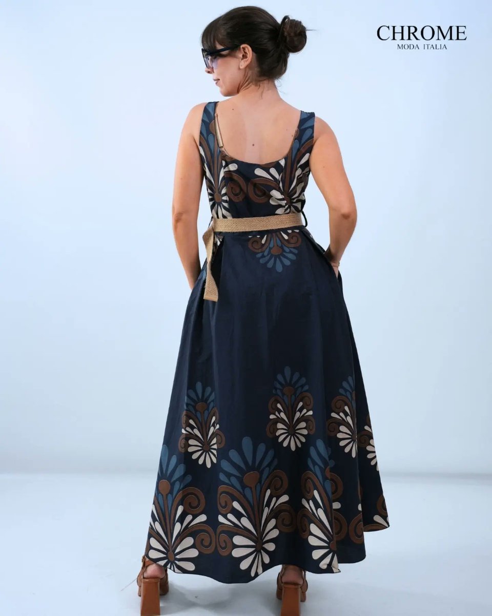 KristineFag5's tweet photo. A dress that stands out with effortless elegance. Deep shades of blue meet a refined pattern and a rope belt that naturally defines the silhouette. A feminine, lightweight, sophisticated look, perfect for summer days and special occasions. Find us https://t.co/Ys1DA2gUCL