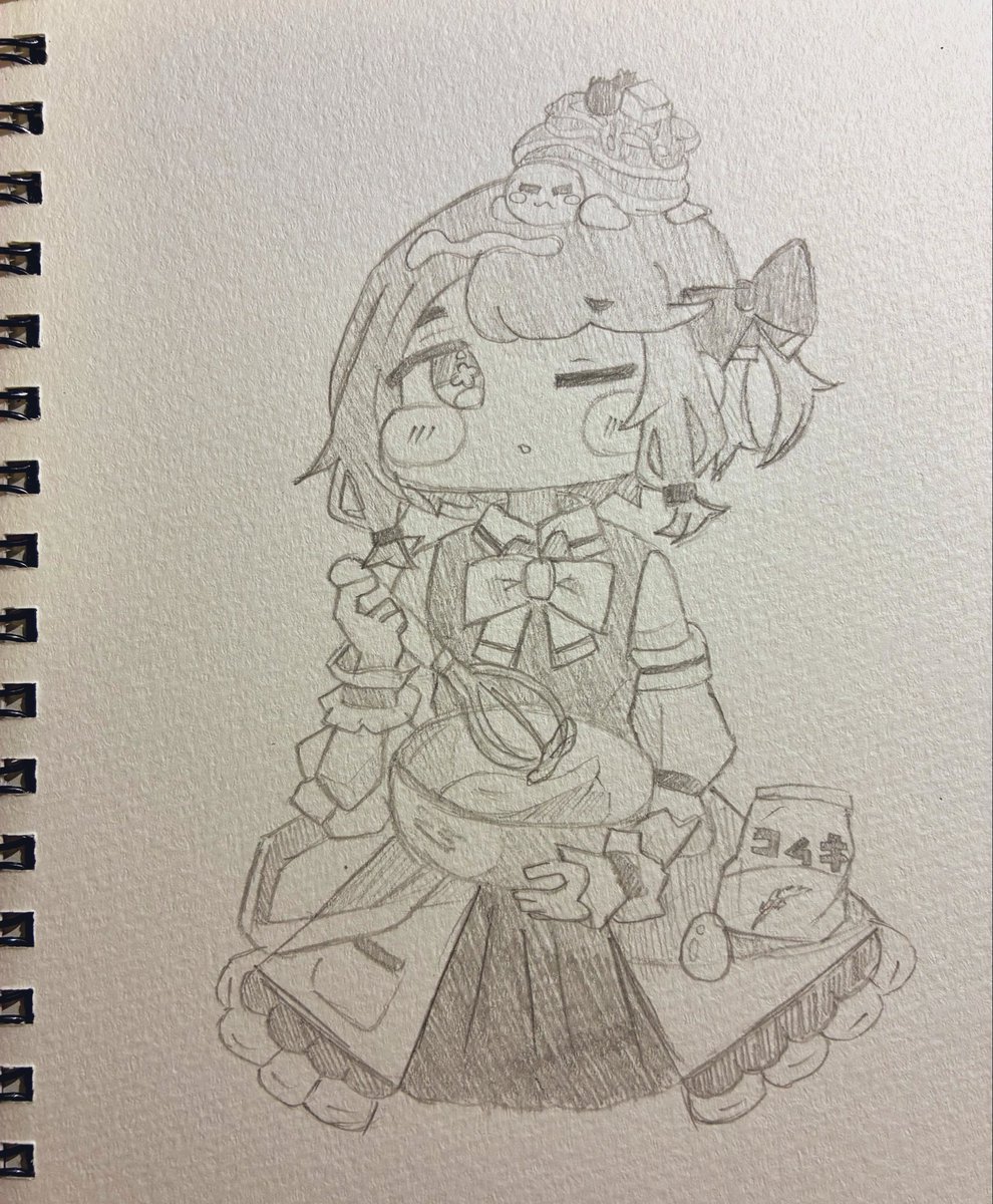 Koyubi_lol's tweet photo. たまにはパン以外にも… 🍰🍴
パティシエのエシュールを描きました✨️
 #トリッカル  #trickcal https://t.co/0IBU8lV1zv