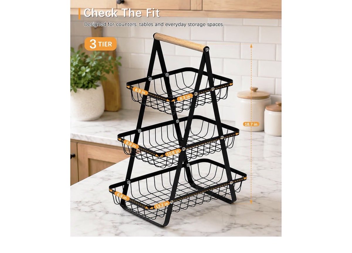 kikitopfinds's tweet photo. 3 Tier Fruit Basket for Kitchen Counter with Detachable Baskets
Carbon steel baskets with a wooden handle for fruit and vegetable storage, bread, snacks, or bathroom organization. 🥰 #amazonfinds 
Link to shop on amazon 👉 https://t.co/zvPpDiMVr6 https://t.co/XunJozetuo